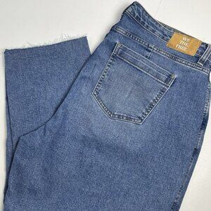 We The Free Free People Women's 35 Crvy High Rise Vintage Straight Raw Hem Curvy